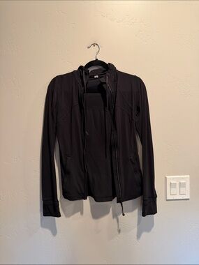 lululemon athletica Black Hooded Zip Utility Jacket